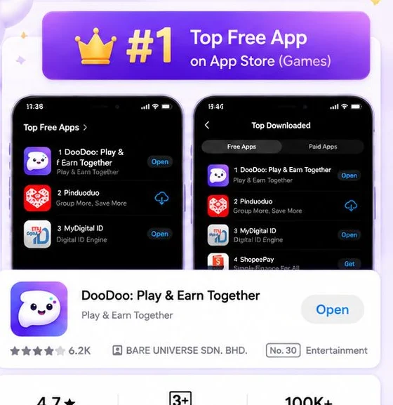 DooDoo at number one in the App Store Top Free Games chart